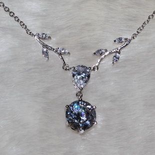 項鏈 外貿熱銷 鍍白金 銅材鋯石飾品 YN0597 簡約 新款 項鏈原始圖片2