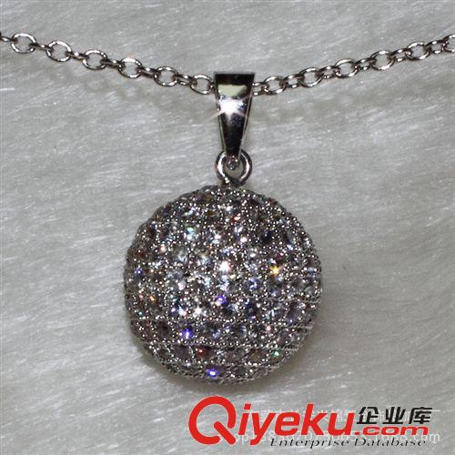 吊墜 外貿(mào)熱銷 鍍白金 銅材鋯石飾品 YP2962 新款球形  吊墜