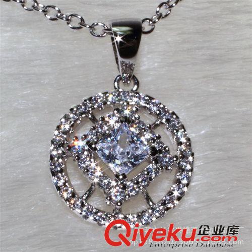 吊墜 外貿(mào)熱銷 鍍白金 銅材鋯石飾品 YP2660 新款大小圓形 吊墜