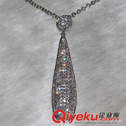 吊墜 外貿熱銷 鍍白金 銅材鋯石飾品 YP2697 新款大小水滴形 吊墜