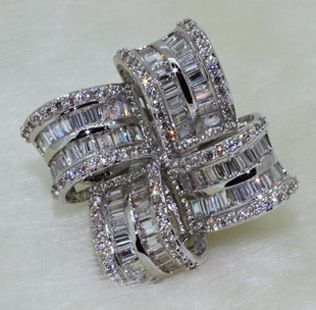 戒指 外貿(mào)熱銷 鍍白金銅材鋯石飾品 YR7156 夸張 戒可旋轉(zhuǎn) 戒指