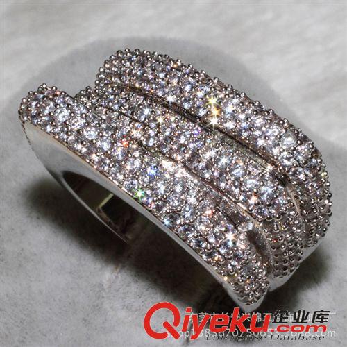 戒指 外貿熱銷 鍍白金 銅材鋯石飾品 YR7291新款 微鑲女戒指
