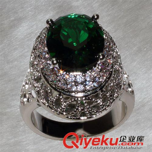 戒指 熱銷 鍍白金 銅材鋯石飾品 YR7014 主石可換色 新款 女戒指