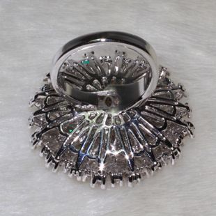 戒指 外貿熱銷 鍍白金 銅材鋯石飾品 YR7016 新款 夸張圓花形 女戒指原始圖片3
