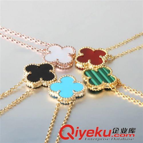 純銀仿真鉆飾品 真正不掉色品質(zhì)四葉草項(xiàng)鏈 925純銀鍍18K金飾品 毛衣鏈女項(xiàng)飾批發(fā)