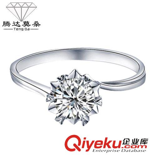 ---經典--- 美國zp莫桑石18K金戒指 莫桑鉆訂婚結婚簡約男士戒指 批發訂做