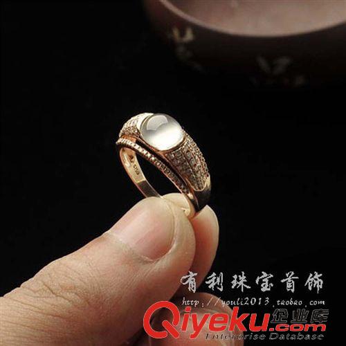 18K金鑲嵌定制 有利珠寶高級首飾鑲嵌定制加工 18K金蛋面戒指定制手工費DZ517