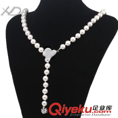[新款]貝珠手鏈、項(xiàng)鏈 XD 新款貝珠秋冬毛衣鏈 925銀心形 女款貝珠貝殼珠項(xiàng)鏈 工廠直銷原始圖片2