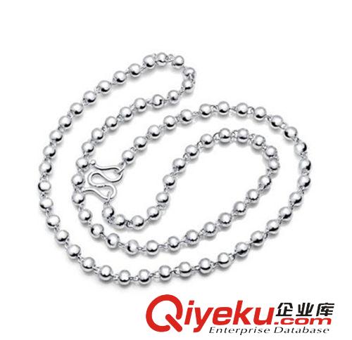 項鏈 S990足銀圓珠   佛珠項鏈  男女時尚佛珠項鏈4mm  工廠直批