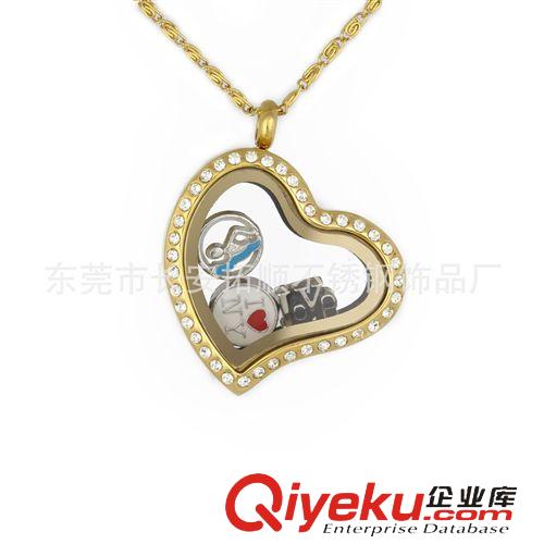 不銹鋼心形項(xiàng)墜 歐美爆款 鑲鉆心形吊墜 不銹鋼吊墜 不銹鋼飾品 批發(fā)
