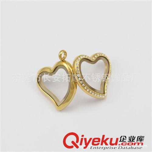 不銹鋼心形項(xiàng)墜 歐美爆款 鑲鉆心形吊墜 不銹鋼吊墜 不銹鋼飾品 批發(fā)