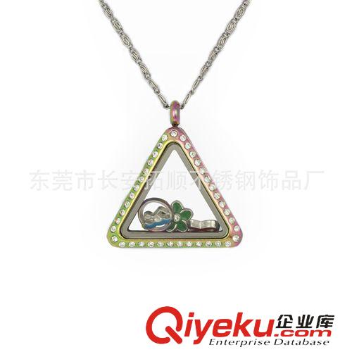 不銹鋼三角形項墜 316L不銹鋼吊墜  幾何鑲鉆吊墜  歐美爆款  廠家批發(fā)