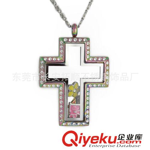 不銹鋼十字架項墜 外貿歐美 飾品 不銹鋼十字架相框吊墜 廠家批發(fā)