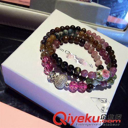 8月 單層西瓜晶925純銀飾品手鏈 寓意旺夫水晶類飾品批發(fā)招代理代發(fā)貨