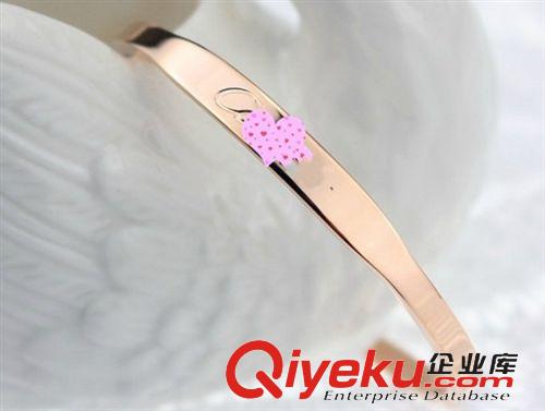 手鐲 鈦鋼18K玫瑰金彩金手鐲 開口手鐲 簡潔大方款式 批發(fā) 一件代發(fā)