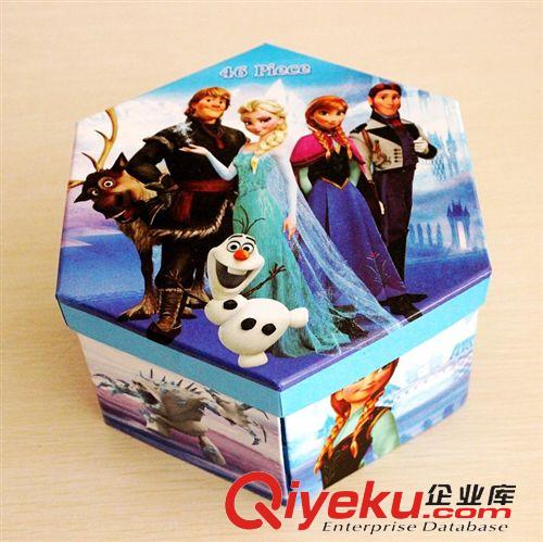    冰雪系列 冰雪奇緣文具禮品套裝 學生畫畫水彩筆46色組合套裝 涂鴉筆 蠟筆
