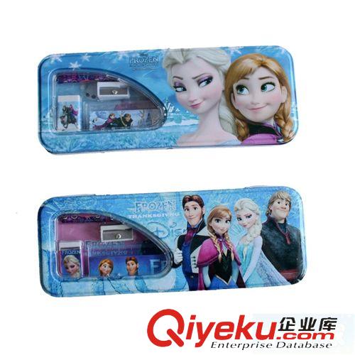    冰雪系列 多款卡通馬口鐵文具盒文具套裝 冰雪奇緣文具盒 內有文具用品批發