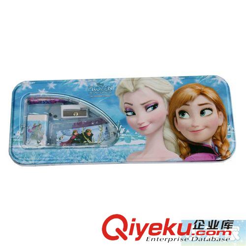   冰雪系列 多款卡通馬口鐵文具盒文具套裝 冰雪奇緣文具盒 內有文具用品批發原始圖片2