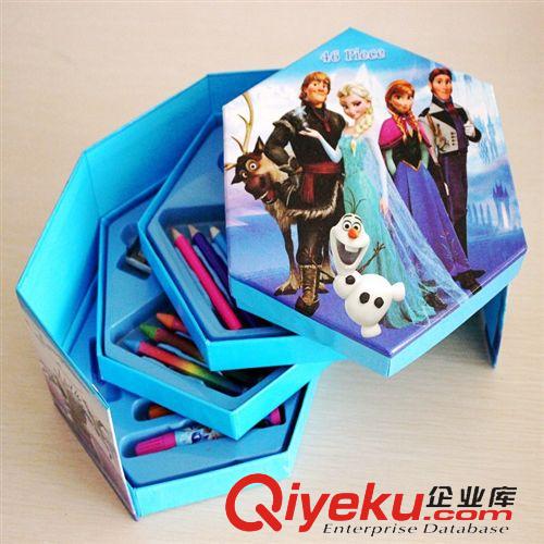    水彩筆套裝 冰雪奇緣文具禮品套裝 學(xué)生畫畫水彩筆46色組合套裝 涂鴉筆 蠟筆原始圖片2