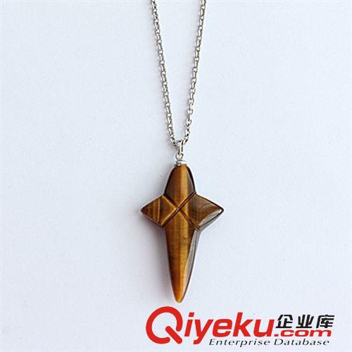 DZHYS虎眼石吊墜 廠家直銷吊墜批發十字形虎眼石吊墜 純銀首飾加工 tr水晶加工廠