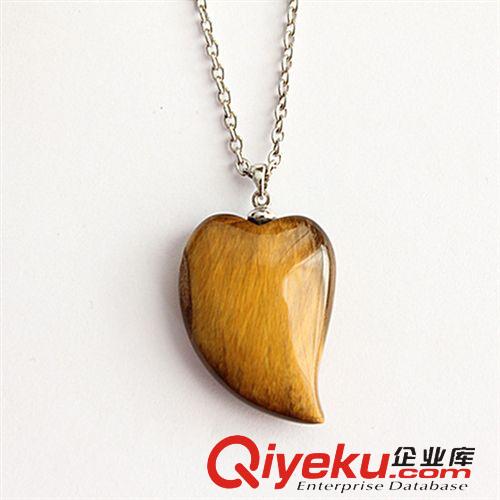 DZHYS虎眼石吊墜 廠家直銷吊墜批發心形虎眼石吊墜 純銀首飾加工 tr水晶加工廠