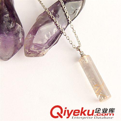 DZJFJ金發晶吊墜 廠家直銷吊墜批發 長方形金發晶吊墜 歐美新款項鏈 首飾加工廠