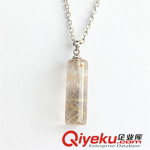 DZJFJ金發晶吊墜 廠家直銷吊墜批發 長方形金發晶吊墜 歐美新款項鏈 首飾加工廠