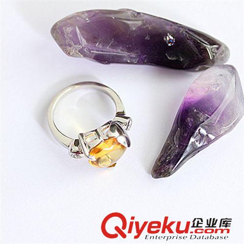 DZJFJ金發晶吊墜 廠家直銷戒指批發 壓電水晶 戒指 歐美新款夸張個性百搭戒指