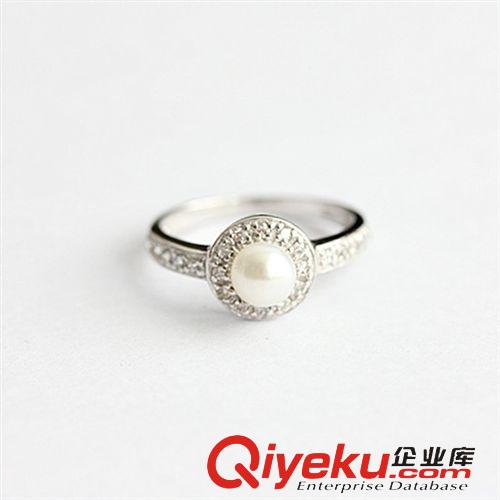 DZJFJ金發晶吊墜 廠家直銷戒指批發 6mm淡水珍珠 戒指 歐美新款戒指 女戒