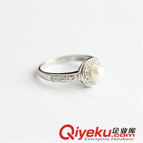 DZJFJ金發晶吊墜 廠家直銷戒指批發 6mm淡水珍珠 戒指 歐美新款戒指 女戒