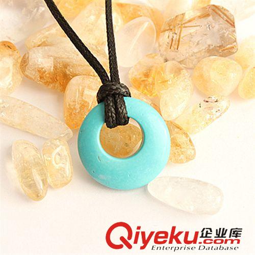 DZSS松石吊墜 廠家直銷吊墜批發(fā)圓字形松石吊墜 純銀首飾 tr水晶加工廠