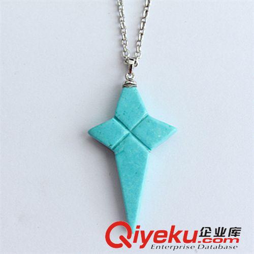 DZSS松石吊墜 廠家直銷吊墜批發十字形松石吊墜 純銀首飾 tr水晶加工廠