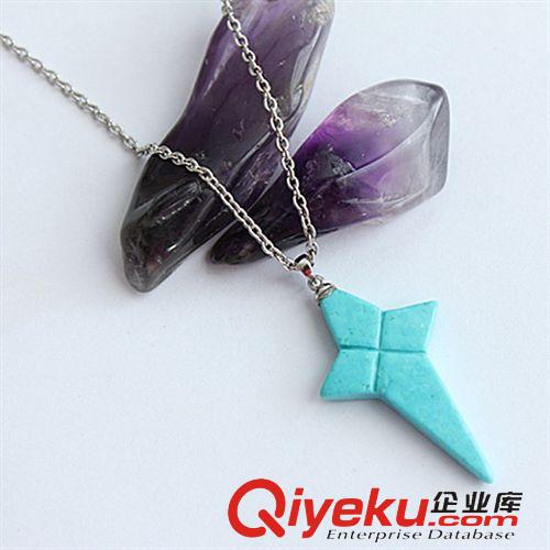 DZSS松石吊墜 廠家直銷吊墜批發十字形松石吊墜 純銀首飾 tr水晶加工廠