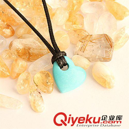 DZSS松石吊墜 廠家直銷吊墜批發(fā)心形松石吊墜 純銀首飾 tr水晶加工廠