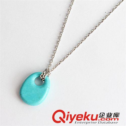 DZSS松石吊墜 廠家直銷吊墜批發(fā)扁圓形松石吊墜 純銀首飾 tr水晶加工廠