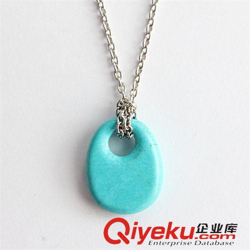 DZSS松石吊墜 廠家直銷吊墜批發(fā)扁圓形松石吊墜 純銀首飾 tr水晶加工廠