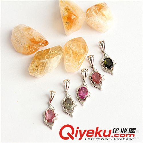 純銀碧璽 廠家直銷(xiāo)吊墜戒指批發(fā)1CT碧璽 歐美新款夸張個(gè)性百搭項(xiàng)鏈