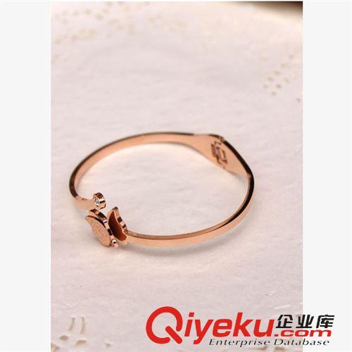 手鐲 爆款一件代發(fā)磨砂蝴蝶手鐲玫瑰金鈦鋼時尚士不掉色韓版廠家直銷原始圖片2