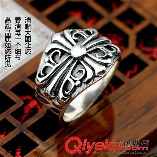 主打S925泰銀系列 雅泰恒S925純銀飾品 流行復(fù)古朋克寬指環(huán) 經(jīng)典十字架泰銀男士戒指原始圖片3