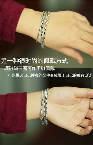 主打S925泰銀系列 925銀項鏈?zhǔn)宙?鎖骨 男女款 時尚百搭銀鏈子復(fù)古泰銀裸鏈 毛衣鏈