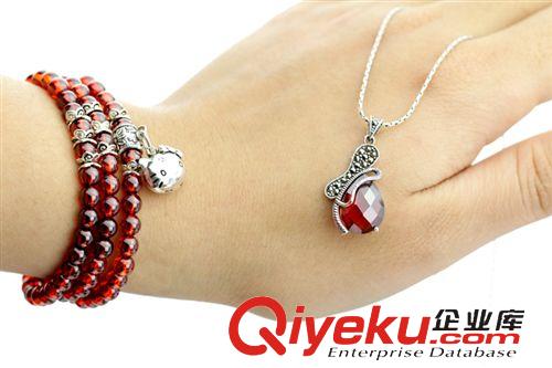 寶石系列 S925純銀飾品 復古泰銀石榴石紅剛玉綠瑪瑙貓眼石吊墜 精致芭蕉扇原始圖片3