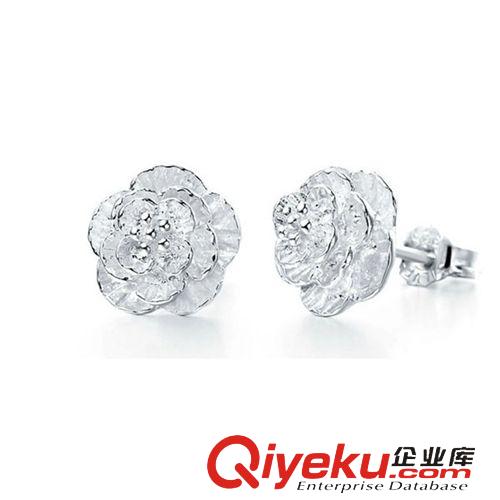 耳釘 925純銀耳飾批發(fā) 玫瑰花純銀耳釘批發(fā) 海豐首飾 廠來圖來樣定做
