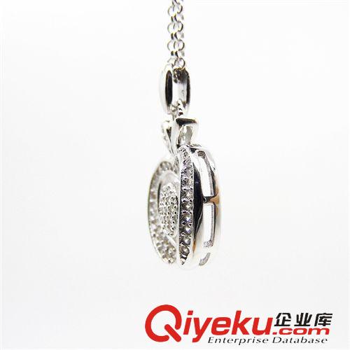 1月新款推薦 精品女式吊墜批發 蘋果造型鑲鋯石水晶925純銀吊墜 時尚百搭吊墜原始圖片2