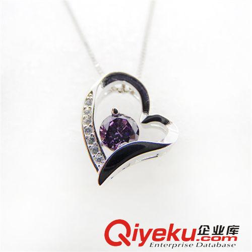 925純銀吊墜 精品女式吊墜批發 心形鑲鋯石水晶925純銀吊墜時尚百搭女式吊墜原始圖片3