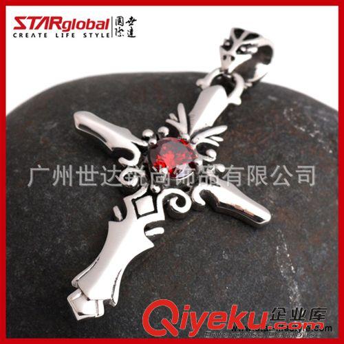 女士316精鋼飾品 廠家直銷時(shí)尚十字架鑲鉆項(xiàng)鏈 韓版簡(jiǎn)約男女通用吊墜 單色一件起批