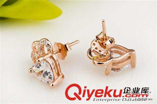 925純銀耳環(huán) 正品925純銀飾品八心八箭鉆可愛(ài)蝴蝶結(jié)小米妮耳釘女耳環(huán)韓國(guó)韓版原始圖片3