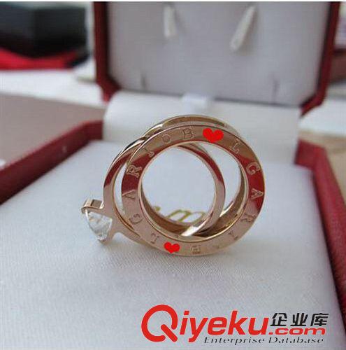 鈦鋼戒指 歐美經典款鈦鋼二合一戒指玫瑰金指環帶鉆組合情侶套裝一件代發貨