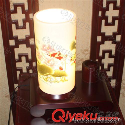 普通照明臺燈 古典陶瓷臺燈具 中式木藝燈床頭臺燈客廳燈 臥室燈書房燈飾8103原始圖片2
