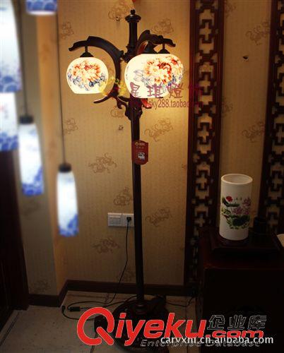 落地燈 中式古典燈飾 景德鎮(zhèn)手繪陶瓷燈具 客廳燈臥室燈書房燈落地燈0273