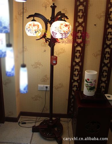 落地?zé)?中式古典陶瓷落地?zé)艟?燈飾客廳擺樣燈裝飾燈茶樓燈餐廳燈8006原始圖片2